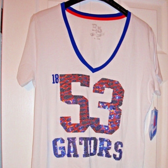 FLORIDA GATORS SEQUIN E5 SMALL T-SHIRT - Picture 1 of 2
